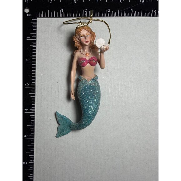 Pier One Mermaid Ornament With Glitter Tail & Seashell - Picture 3 of 3